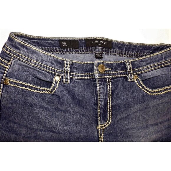 Nine West Womens Jeans Heavy Decorative Stitching size 10   JH812 - Picture 2 of 3